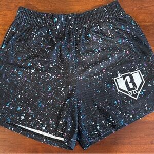 New Baseball Lifestyle 101 Black Athletic Shorts with Colorful Speckles